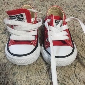Red converse shoes